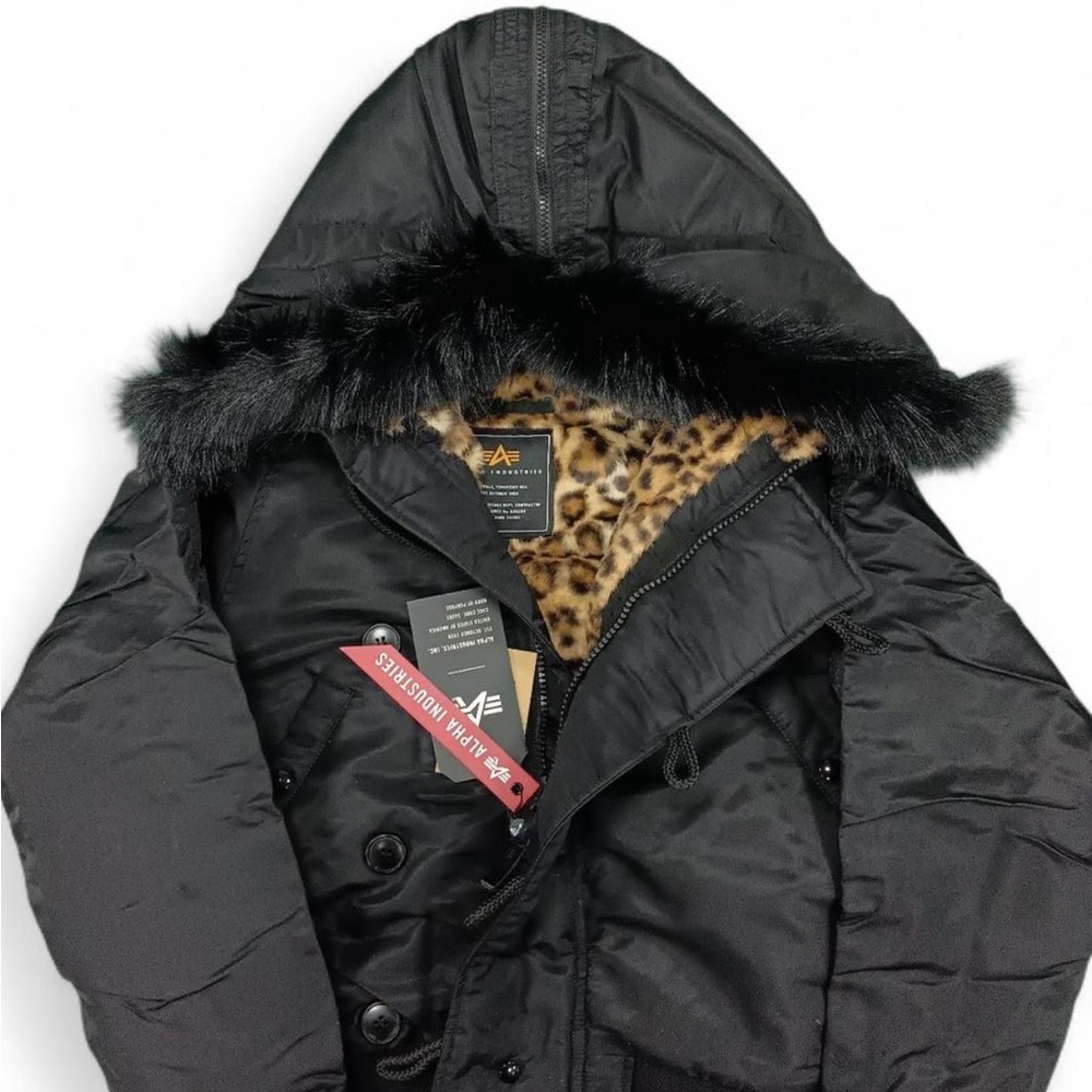 Alpha Industries x Stussy Black Fur-Lined Parka
